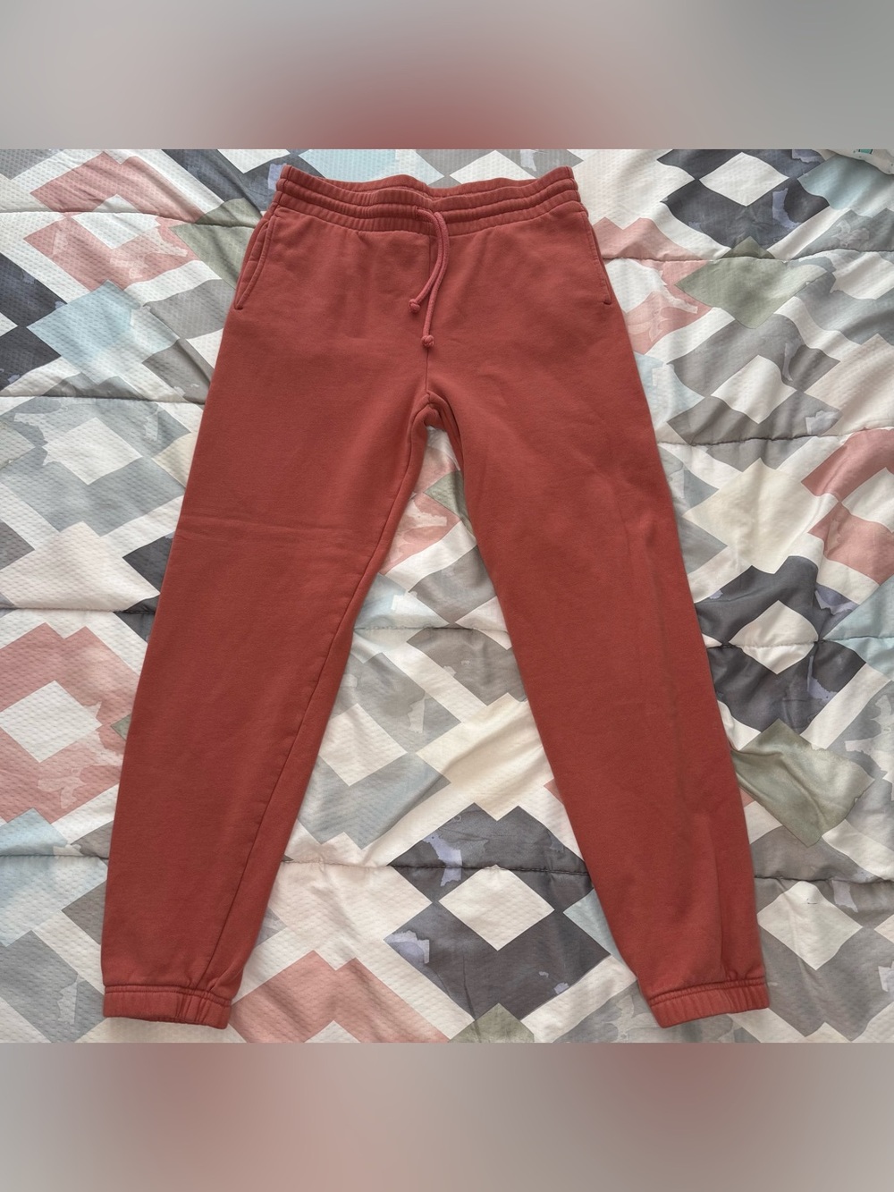 TNA Cozy Rust-Orange Fleece Joggers